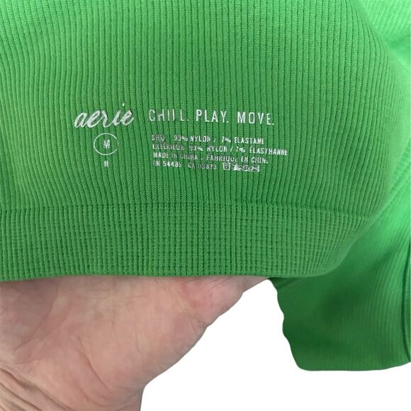 Aerie Double Lined Ribbed Seamless Crop Top Scoop Neck Tank - Picture 4 of 4